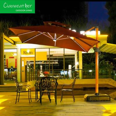 Aluminum Pole Extra Large Cantilever Garden Sun Umbrella Outdoor Parasols for Modern Design Style