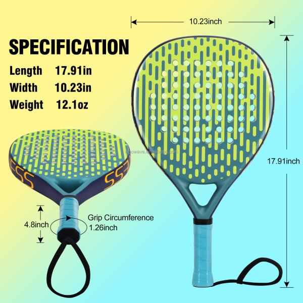 Paddle shape Round Shape Woowave Design OEM Carbon Fiber Padel Racket for Sports
