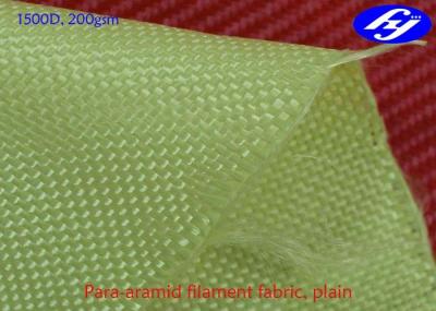 A tela híbrida 1500D 200GSM de Aramid do carbono amarelo Plain a tela balística de Kevlar