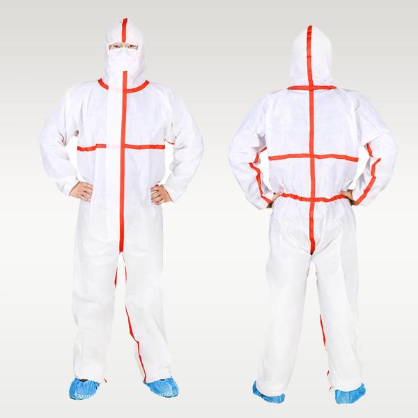 Non Woven Protective Sms Hazmat Suit Lightweight Insulated Taped Disposable Overalls For Asbestos Removal