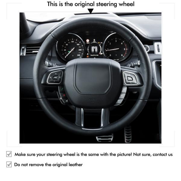 Car Accessories  Hand Stitch Carbon Fiber Suede Strip Steering Wheel Cover for Land Rover Range Rover Evoque  Coupe Convertible
