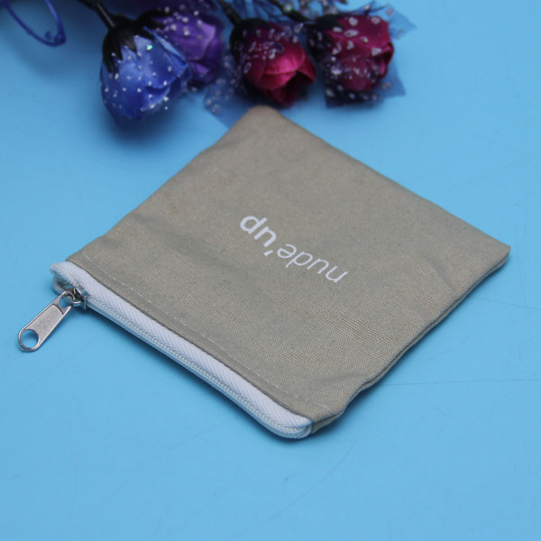 White / Black Cosmetic Zipper Pouch , 23 X 15cm Canvas Bag With Zipper