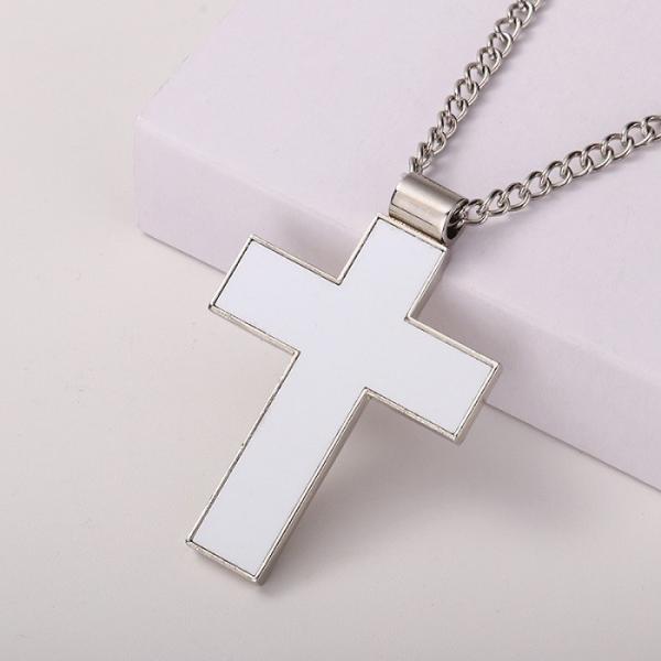 Jewelry Necklace Pendant Custom Sublimation Metal Cross Necklace