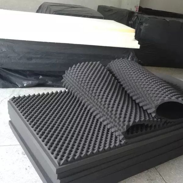 Wave Shaped Black Sound Panels Noise Cancelling Foam For Studios & Offices