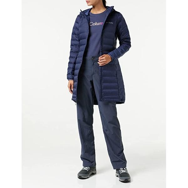 Navy Blue Columbia Lake 22 Down Long Hooded Jacket Autumn Winter
