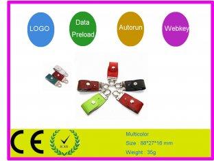 Nueva memoria USB AT-030C del cuero de la llegada