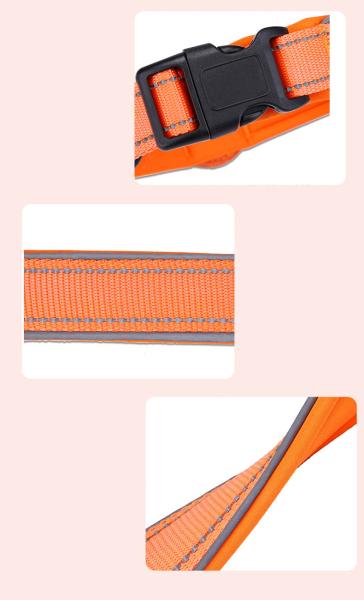 Orange Blue GPS Air Tag Dog Collar Nylon Cat Collars Adjustable Custom Logo