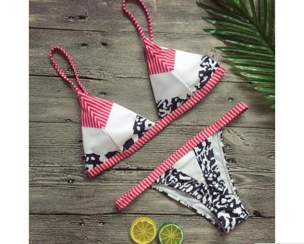 Swimwear button 2018 Sexy Bikinis women swimsuit brazilian woman Bandeau Push up Vintage Bikini Set Biquini beachwear