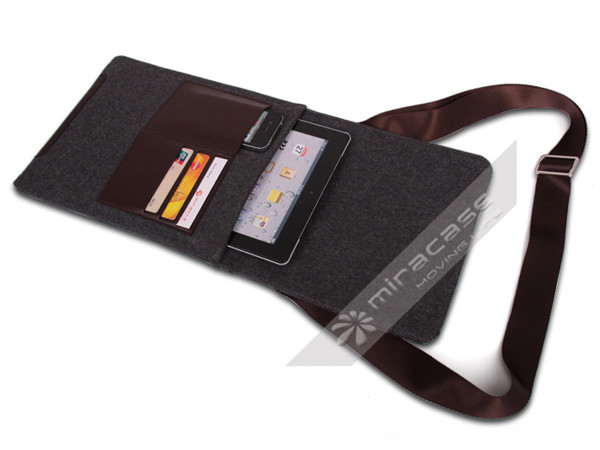 Slim Durable Woolen Tablet Messenger Bags for iPads & 10.1” Tablets