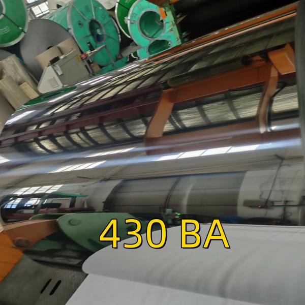 430 BA DIN 1.4016 Superfície com película PE Folha de aço inoxidável 0,5*1220*2440mm