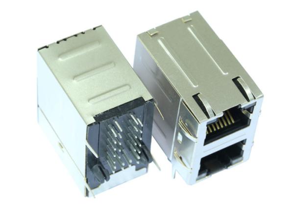 Ports séparés de CT 100/1000Base-T Rj45 2 empilés avec LED LPJG17102-8ADNL
