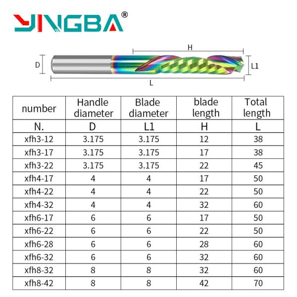Single-Edge Composite Milling Cutter for Solid Wood Density Board Colorful Coating up Cut CNC Engraving Machine OEM Customizable