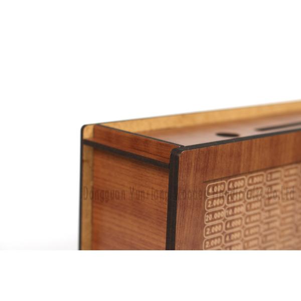 Wooden Piggy Bank for Kids Adult, Reusable Money Box with Counting Target and Numbers to Check for Boys Girls