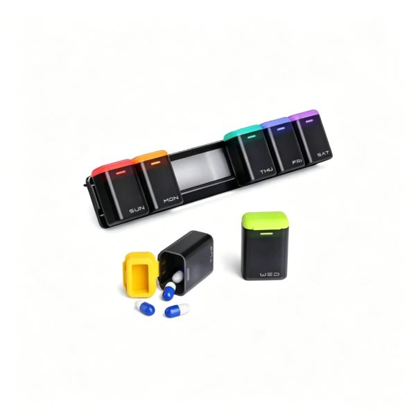 7 Day Pill Box, Magnetic Detachable Weekly Medicine Organizer, Bulk Portable Vitamin Storage Container