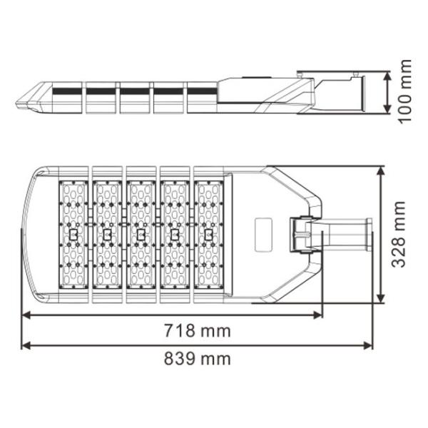 Outdoor High Power LED Street Light 240w AC 90-305V With Integrated Radiator