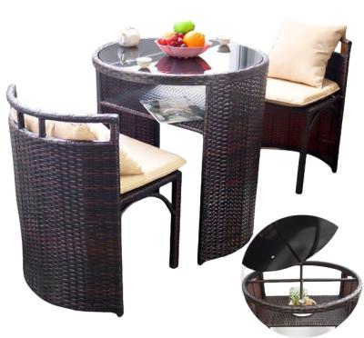 Conjunto de mesa de jantar de Rattan de pátio