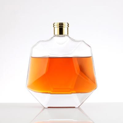 Tipo de vedação personalizável Garrafa de whisky de vidro abobadado de 100 ml com manuseio de superfície de estampagem a quente