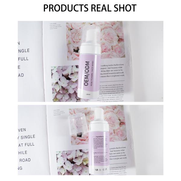 Органическая сияя розовая пенясь забота кожи ISO22716 мытья 120ml стороны