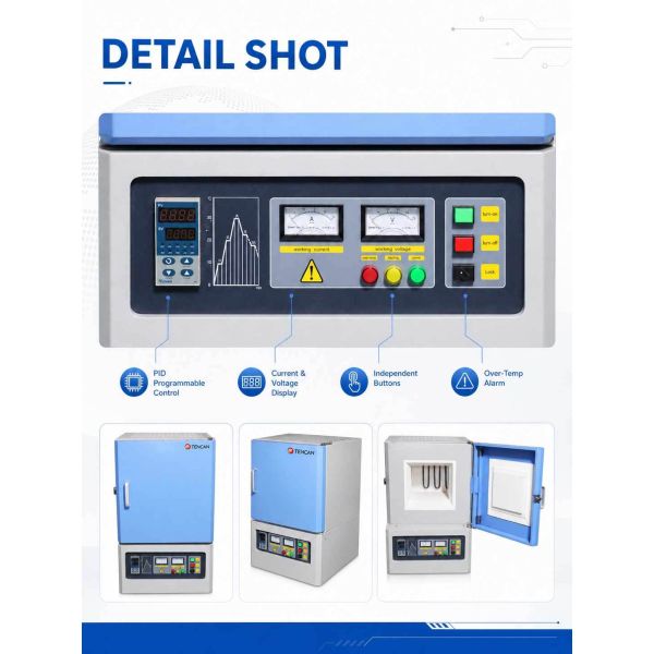 1200°C Muffle Furnace with 50-Segment PID Control and Polycrystalline Mullite Fiber Lining for High-Temperature Applications