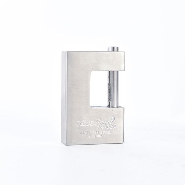 Custom Heavy Duty 304 Stainless Steel Top Security Rectangular Padlock with 4 Computer Keys Silver Rarlux Model 750