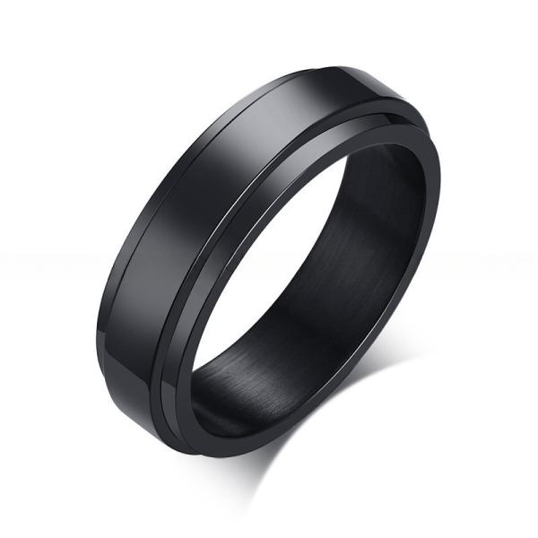 Stainless Steel Wedding Band Rings Rainbow Rotatable Adjustable Gold Rose Gold Plated