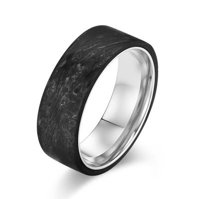 Coated Forged Carbon Fiber Wedding Bands Perfect Gift for Men's Jewelry