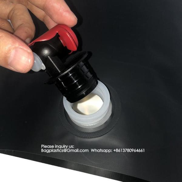 Spout Pouches Matte Black Aluminum Foil 2lier 4Liter Coffee Milk Oil Fruit Juice Wine Stand Up Drink Pouch With Tap