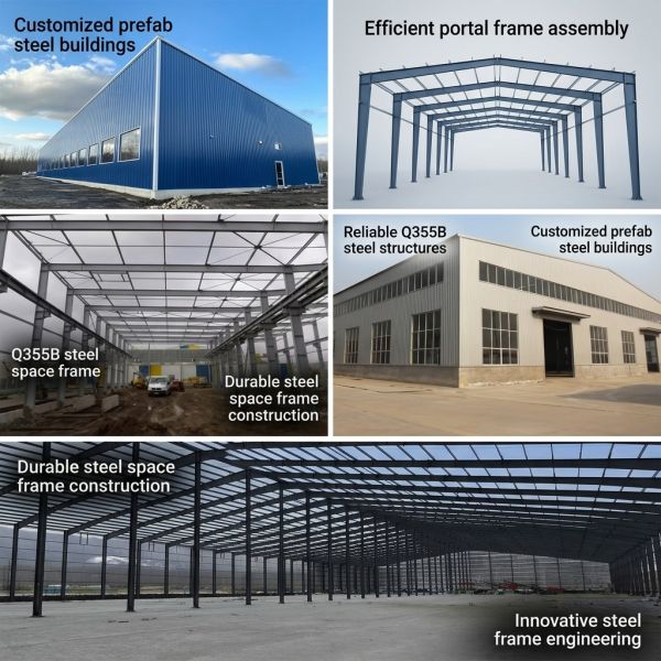 Roll-up Door Type Heavy Duty Steel Structure Featuring Outer Inner Gutter Down Pipe Drainage System Durable Construction