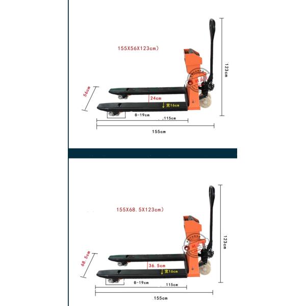 2000kg Manual Pallet Truck , Wear Resistance Hydraulic Pallet Jack