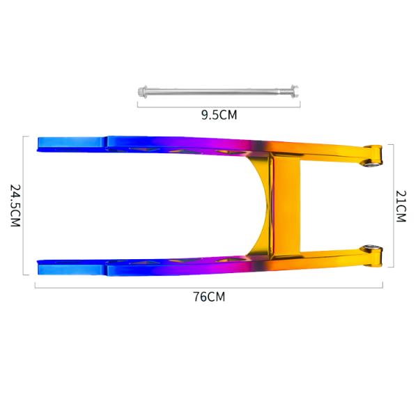 Aluminum Alloy Triangular Hollow Burnt Titanium Swing Arm for Yamaha LC135 Customized