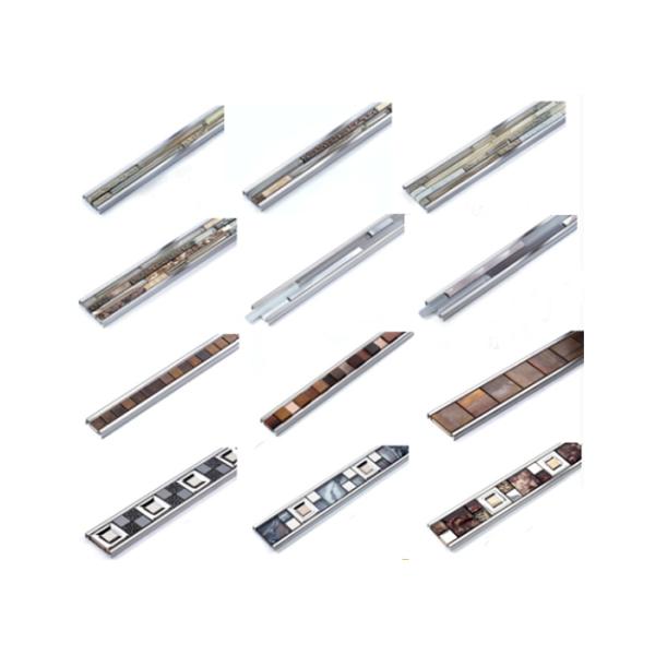 Polished Silver Glass Mosaic Tile Trim Aluminium Alloy Edge Corrosion Resistant