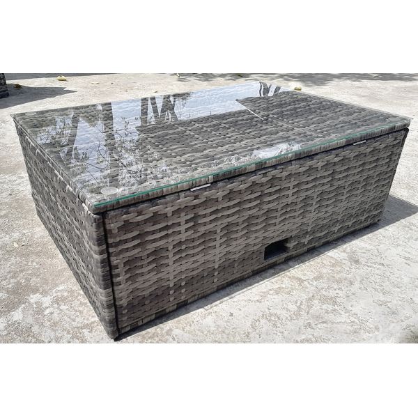 Furniture Wholesaler Outdoor Living Seating Sectional Poly Rattan Wicker Garden Sofa Storage Conversation Patio Corner Set
