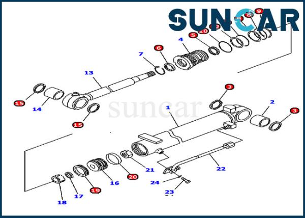 707-98-10880 Boom Cylinder Replacement Seal Kit PC12R-8 Komatsu Service Kit Model Repair Parts