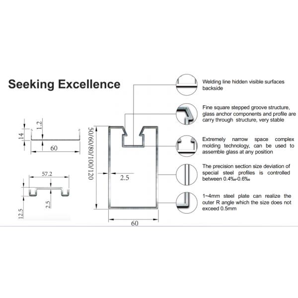 High Precision Glass Curtain Wall System Corrosion Resistance Long Lasting