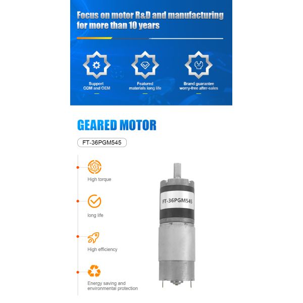 Customized High Torque 12v 24v Planetary Gearbox Dc Motor