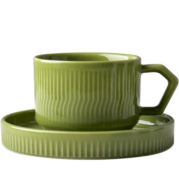 Conjunto de Copo e Prato de Cerâmica 200ml Porcelana Roxa Taça de Chá Taça de Chá Estilo de Design Clássico