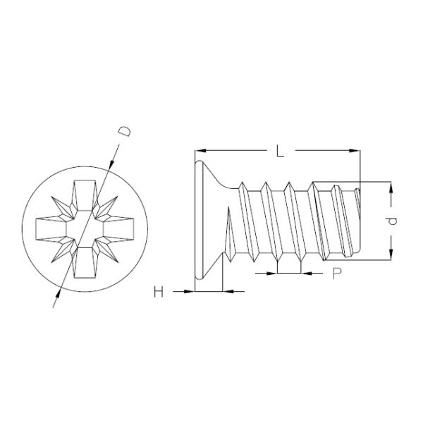 Carbon Steel Flat Head Pozi Drive Euro Screws for Furniture M4 Zinc Finish