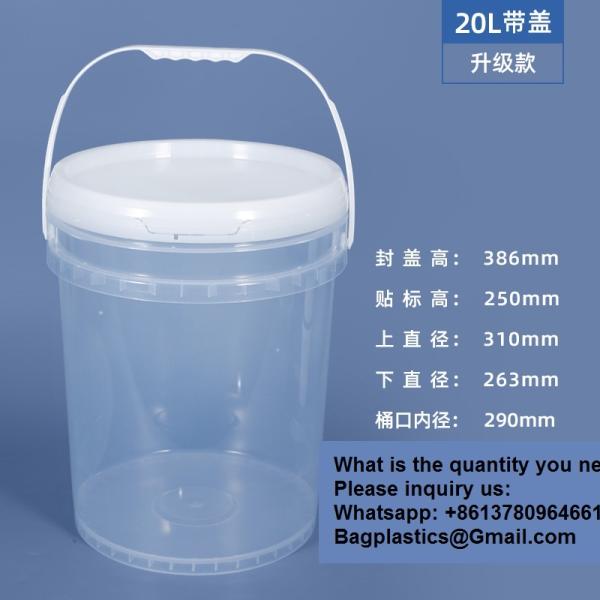 2000ml Clear 2L Large Fruit Cups Bucket Food Storage Containers Box 64oz PP Plastic Boba Milk Tea Beer Drink Pail With Handle