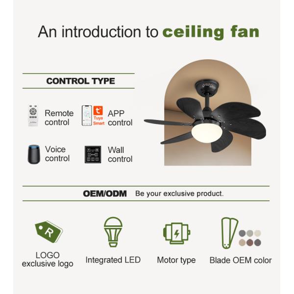 1stshine 6 Blades Ventilador de teto com controle remoto e motor leve DC 2- 1stshine