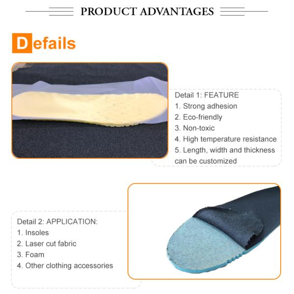 Cinta echada a un lado doble 1.5kgf del pegamento los 70cm del PES de la anchura adhesiva del zapato