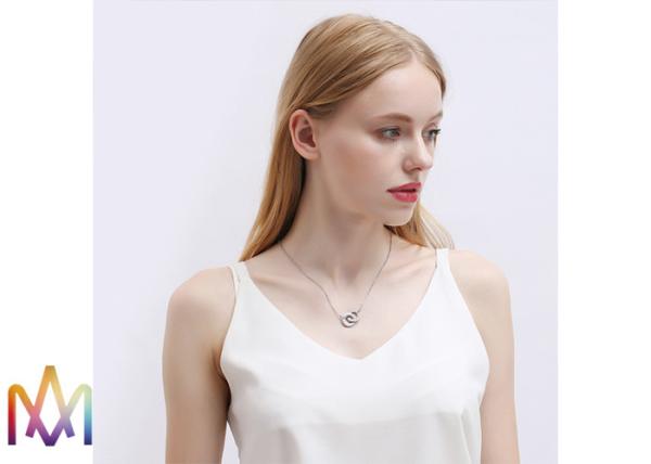 OEM ODM Available Steel Color Double Ring Necklace