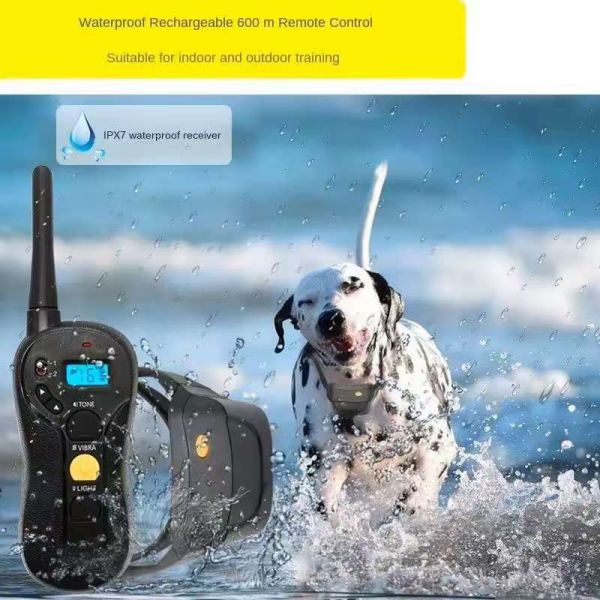 Waterproof Eco-Friendly Rechargeable Nylon Fashion Large Dog Training Collar 3000 Ft Remote Range Beep Vibration Shock Modes