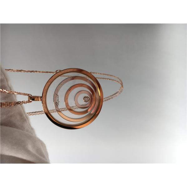 Round Shape 18k Rose Gold Pendant , SI H Quality Chopard Happy Spirit Pendant