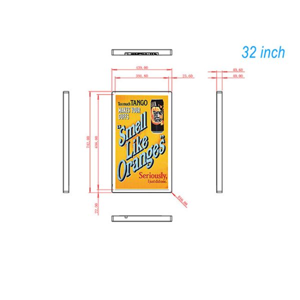 32 inch Wall Indoor Digital Mirror Poster Smart Digital Video Advertising Screen Led Signage Solutions