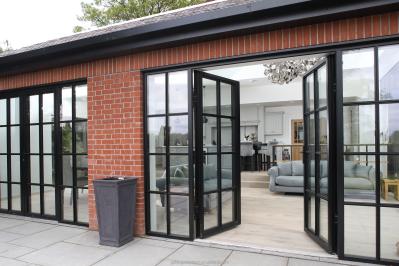 Foldable Sliding Aluminium Frame Glass Doors Contemporary OEM ODM