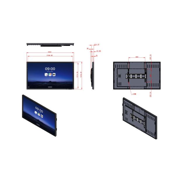 98 Inch 20P Interactive Boards For Education 2158×1214mm Visual area