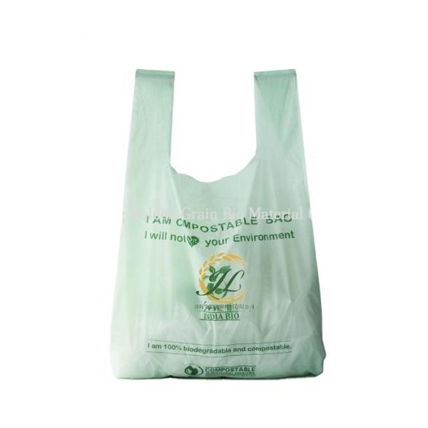 PLA Compostable Biodegradable Cellulose Bags Tshirt For Supermarket