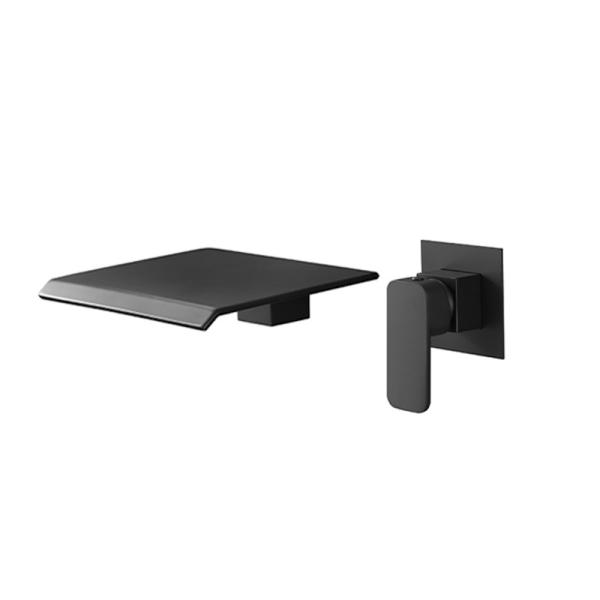 Traditional Style Brushed Surface Waterfall Faucet Shower Set for Lavatory Bathroom Sink