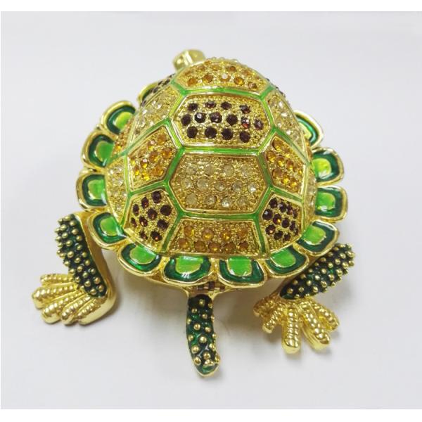 Custom Turtle shape zinc alloy gift jewelry boxes turtle trinket box jewelry box