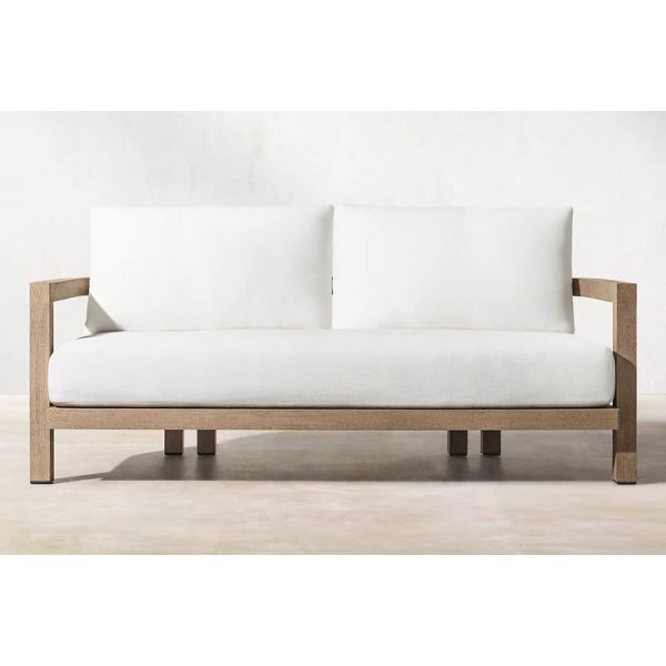 Modern Outdoor Leisure Teak Wood Sofa Hotel Terrace Garden Soft Couch Set